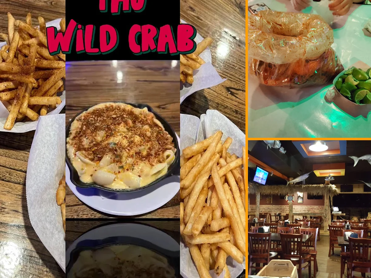 Seafood platters on a casual restaurant table.